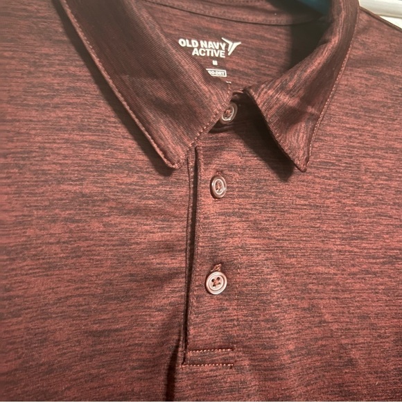 Men’s Active Go Dry Dark Red Heathered Performance Polo Medium - Picture 5 of 7